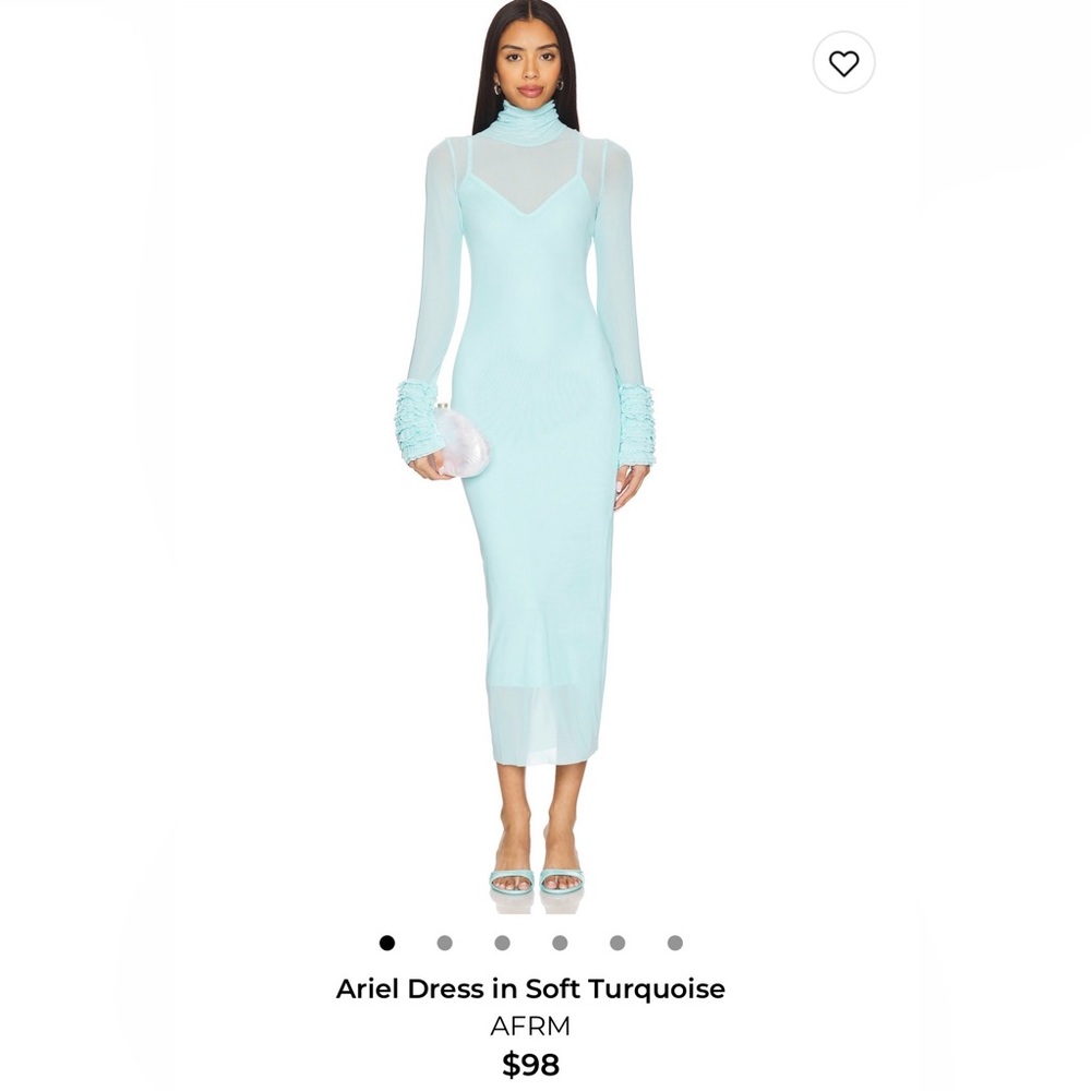 Elegant Blue Sheer Long Sleeve Dress